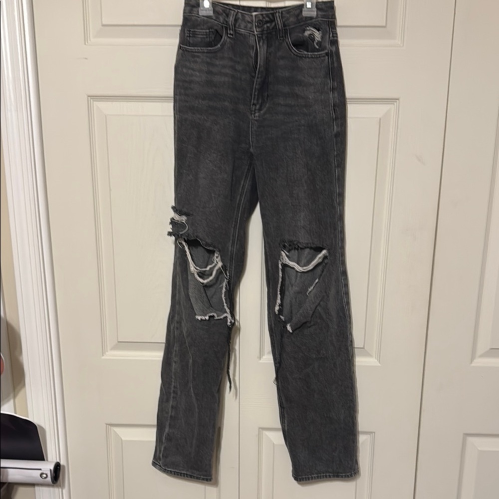 Distressed Gray Women's Jeans